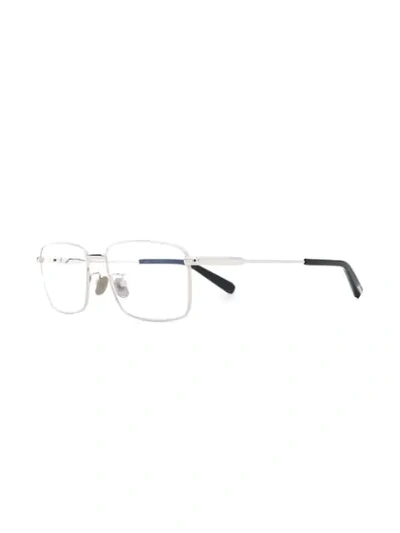 Shop Brioni Square Frame Glasses In Silver