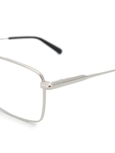 Shop Brioni Square Frame Glasses In Silver
