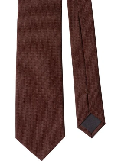 Shop Prada Silk Tie In Brown