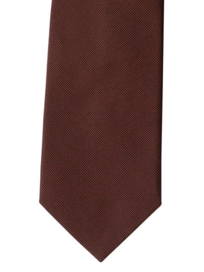 Shop Prada Silk Tie In Brown