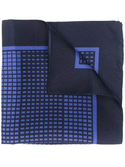 Shop Ermenegildo Zegna Geometric Print Pocket Square - Blue