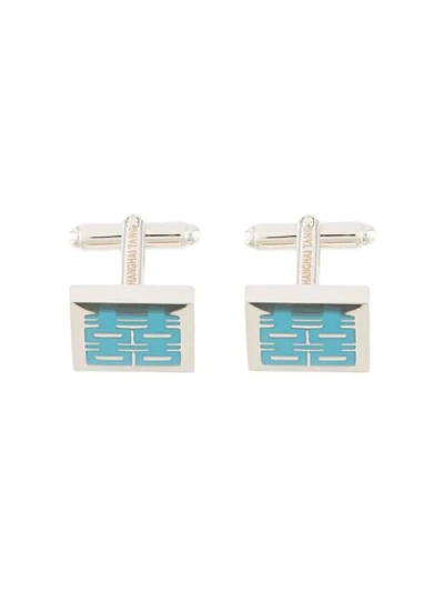 Shop Shanghai Tang Double Happiness Cufflinks In Silver