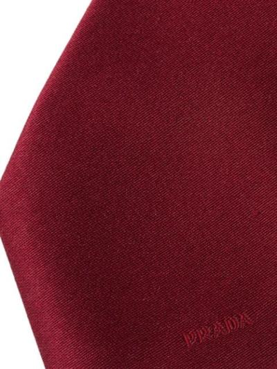 Shop Prada Satin Tie In Red