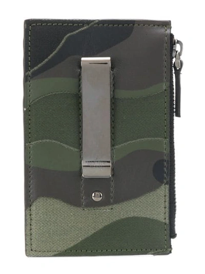 Shop Valentino Garavani Camouflage Cardholder In Green