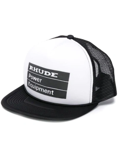 Shop Rhude Power Equipment Print Baseball Cap In Black