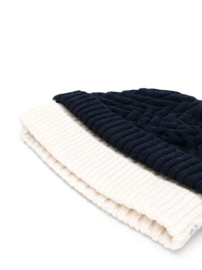 Shop Sunnei Layered Knitted Hat In Blue