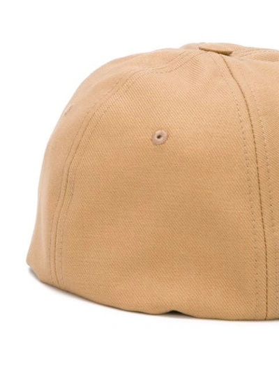 Shop Raf Simons Illusion Embroidery Baseball Cap In Brown