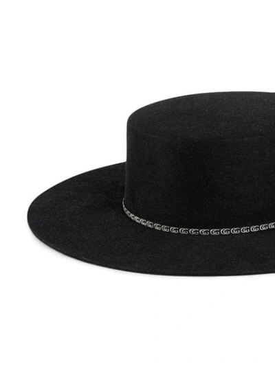 Shop Gucci Wide Brim Felt Hat In Black