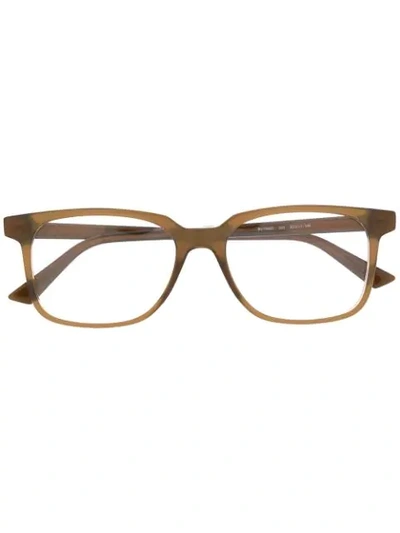 Shop Bottega Veneta Rectangular Frame Sunglasses In Brown