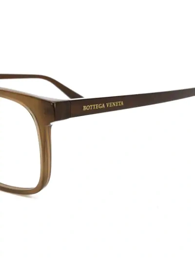 Shop Bottega Veneta Rectangular Frame Sunglasses In Brown