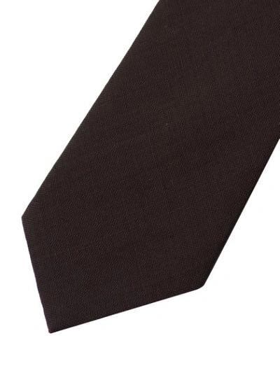 Shop Prada Satin Pointed-tip Tie In Brown
