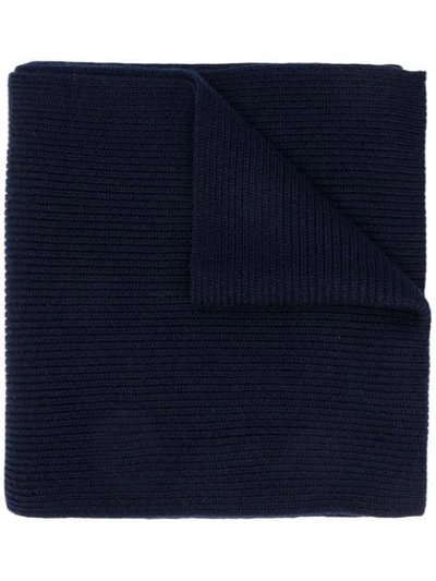 Shop Ralph Lauren Ribbed Scarf In Blue