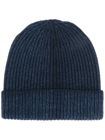 Shop Altea Knitted Beanie Hat In Blue