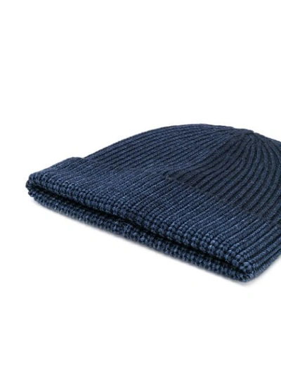 Shop Altea Knitted Beanie Hat In Blue