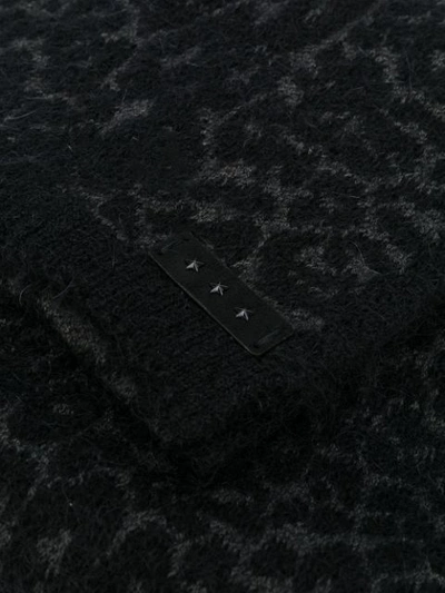Shop John Varvatos Leopard Intarsia Scarf In Black