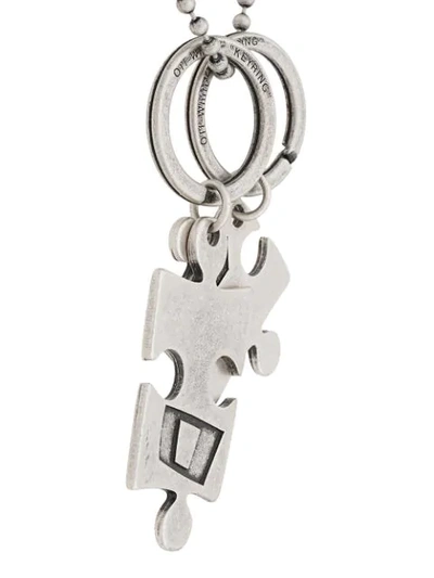 Shop Off-white Puzzle Pendants Necklace In Silver