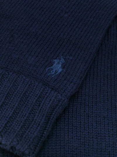 Shop Polo Ralph Lauren Logo-embroidered Gloves In Blue