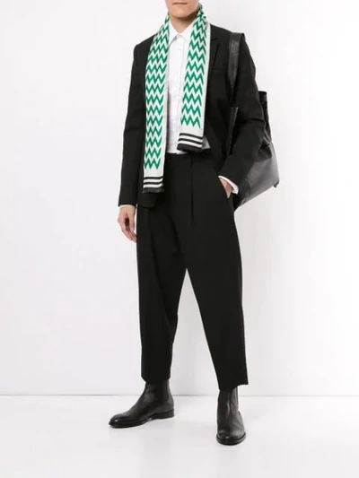 Shop Haider Ackermann Zigzag Print Scarf In White