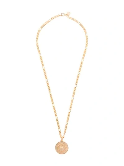 Shop Versace Medusa Medallion Necklace In Gold