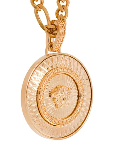 Shop Versace Medusa Medallion Necklace In Gold