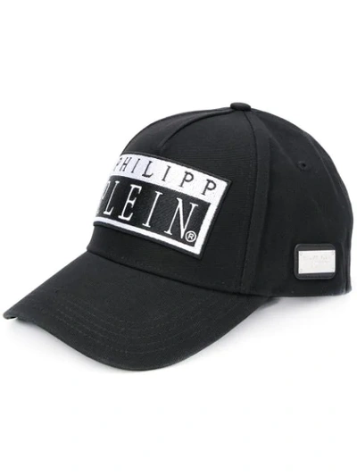 Shop Philipp Plein Logo Patch Baseball Cap In Black