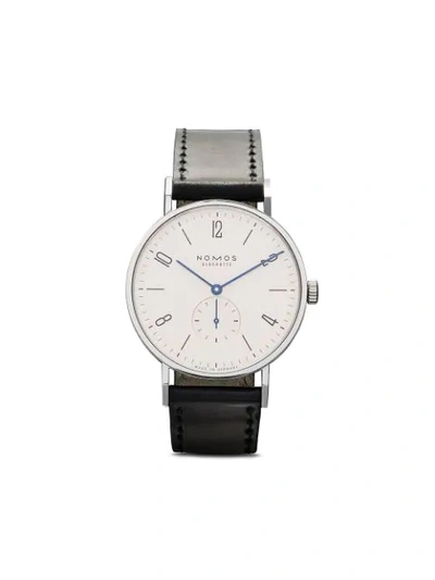 Shop Nomos Tangente 35mm In White, Silver-plated