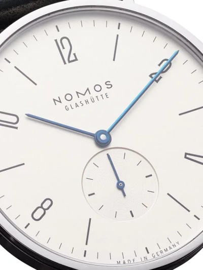 Shop Nomos Tangente 35mm In White, Silver-plated