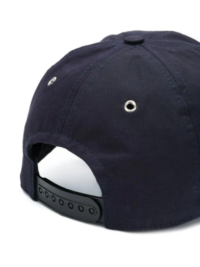 Shop Ami Alexandre Mattiussi Cap With Smiley Patch In Blue