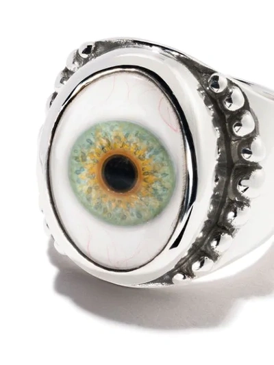 Shop The Great Frog Beaded Eye Ring In Silver