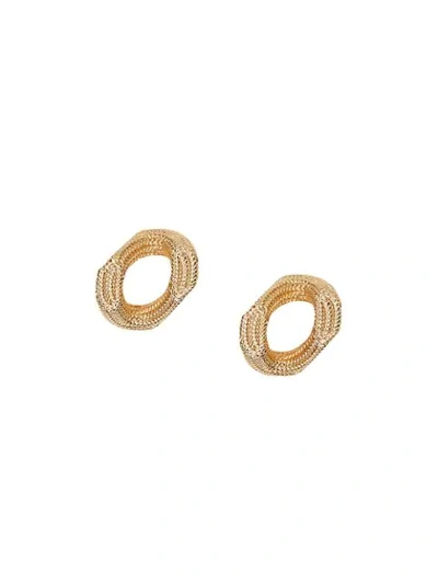 Shop Burberry Gold-plated Chain-link Hoop Earrings