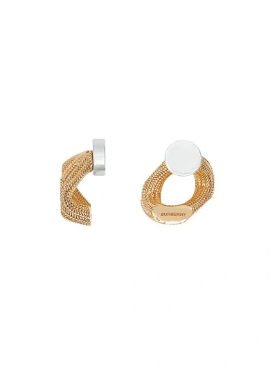 Shop Burberry Gold-plated Chain-link Hoop Earrings