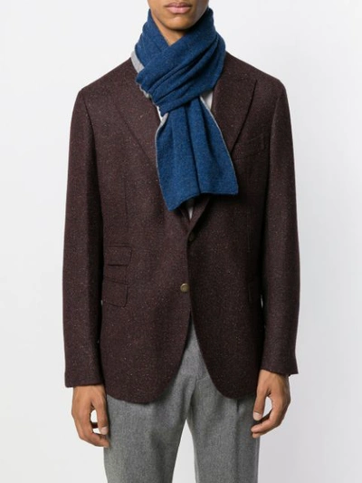 Dell'oglio Two-tone Cashmere Scarf In Blue