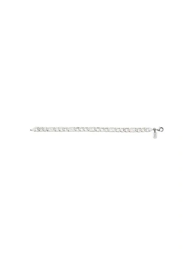 Shop Fendi Ff Motif Chain Bracelet In Silver