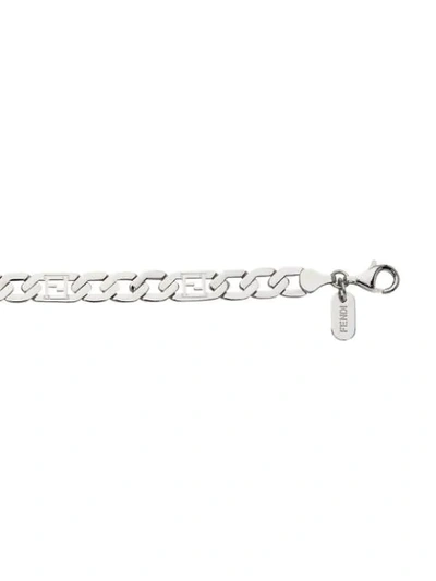 Shop Fendi Ff Motif Chain Bracelet In Silver