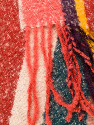 Shop Altea Striped Knit Scarf In Orange