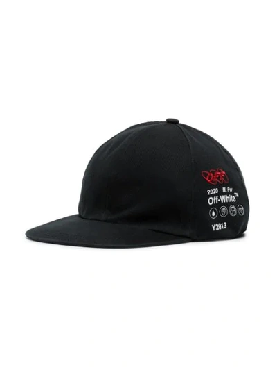 Shop Off-white Logo-embroidered Baseball Cap In Black