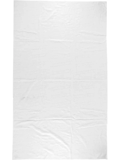 Shop Supreme Tonal Repeat Logo Beach Towel Ss18 In White