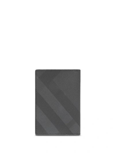 Shop Burberry London Check Folding Card Case In Grey