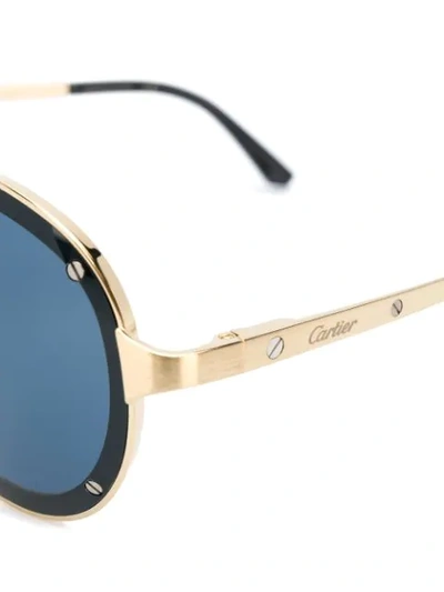 Cartier Tinted Aviator Sunglasses In Gold