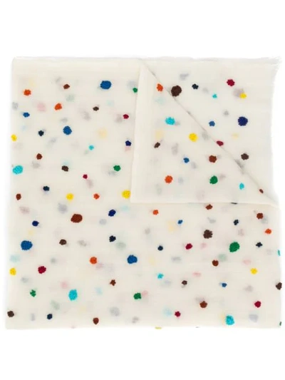 EMBROIDERED SPOT DETAIL SCARF