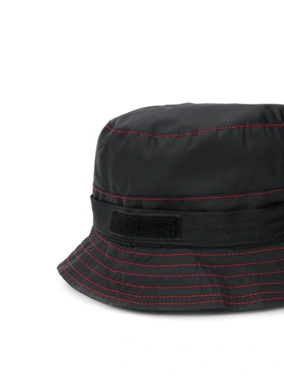 Shop Gcds Logo Strap Bucket Hat In Black