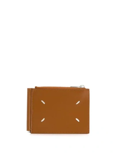 Shop Maison Margiela Small Zipped Wallet In H4200 Cuoio