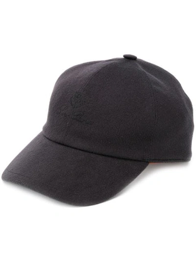 Shop Loro Piana Logo Emboidered Cap In Black