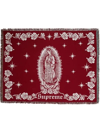 Shop Supreme Virgin Mary Blanket In Red