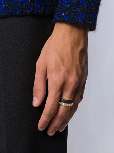 Shop Versace Crystal Detail Ring In Gold