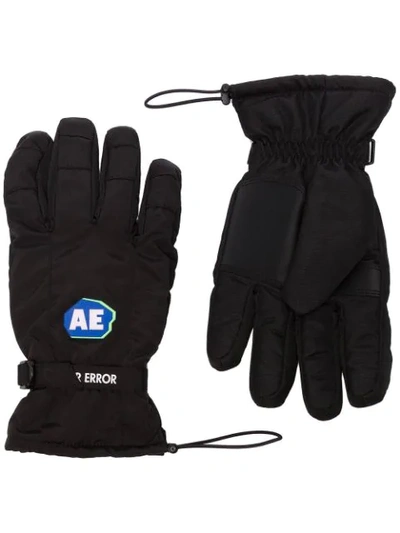 Shop Ader Error Logo-appliqued Gloves In  Black