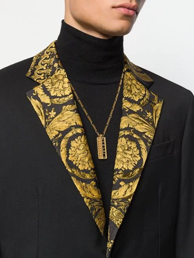 Shop Versace Chain Logo Necklace In Gold