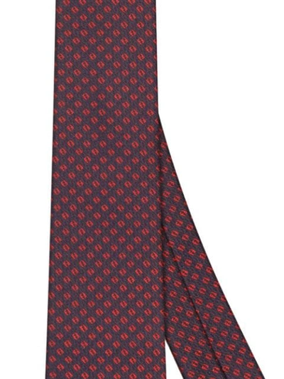 Shop Fendi Mini Ff Pattern Tie In Grey