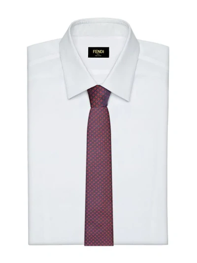 Shop Fendi Mini Ff Pattern Tie In Grey