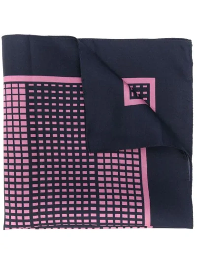 Shop Ermenegildo Zegna Geometric Print Pocket Square - Blue